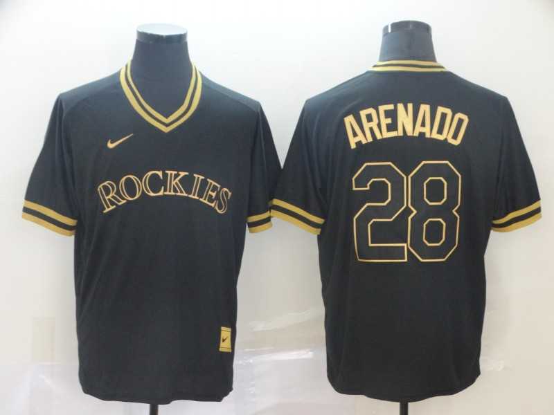 Rockies 28 Nolan Arenado Black Gold Nike Cooperstown Collection Legend V Neck Jersey (1),We sell and wholesale Rockies 28 Nolan Arenado Black Gold Nike Cooperstown Collection Legend V Neck Jersey (1) on line form chian!